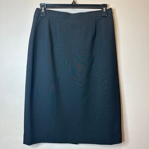 Vintage Kasper & Company ASL Black Pencil Skirt Lined Career Work Womens Size 8